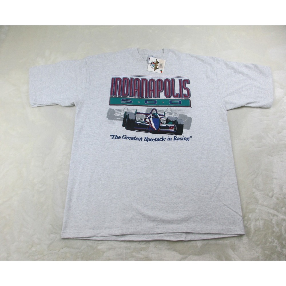 VINTAGE Indianaplois 500 Shirt Mens 2XL XXL Gray Racing‎ Motor Speedway